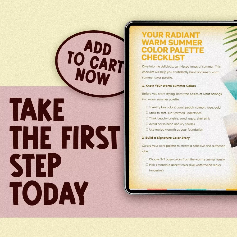 Your Radiant Warm Summer Color Palette Checklist | Digital Download for Wardrobe, Branding & Wellness