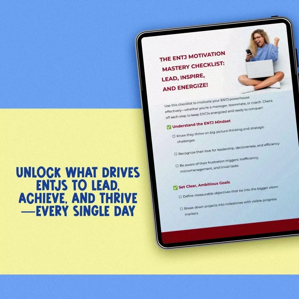 The ENTJ Motivation Mastery Checklist: Lead, Inspire, and Energize! | How to Motivate ENTJ | Leadership Growth Digital Download