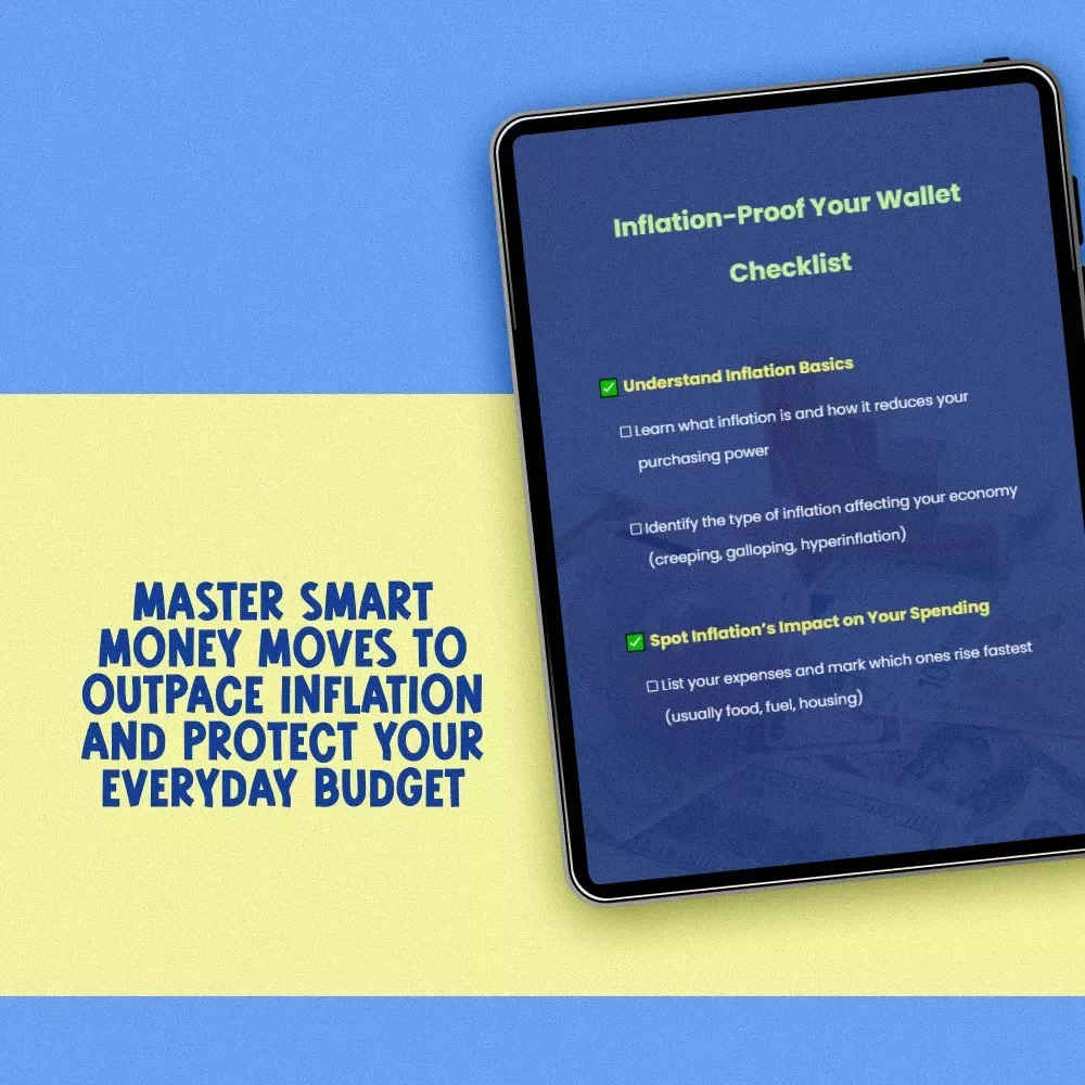 Inflation-Proof Your Wallet Checklist | Budget Smarter with Rising Prices | How to Budget with Inflation Printable Guide