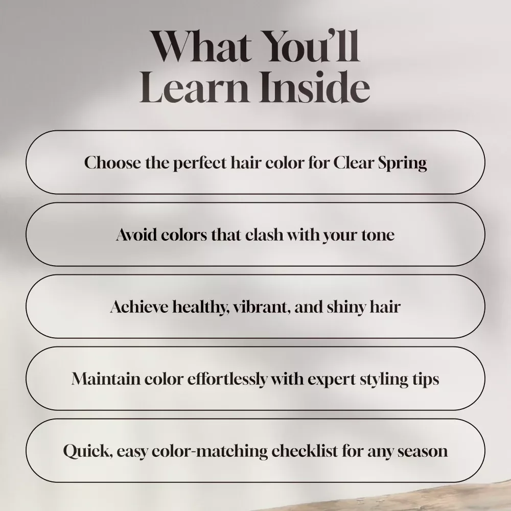 Clear Spring Hair Color: A Bright & Beautiful Guide to Your Best Look – Digital Download