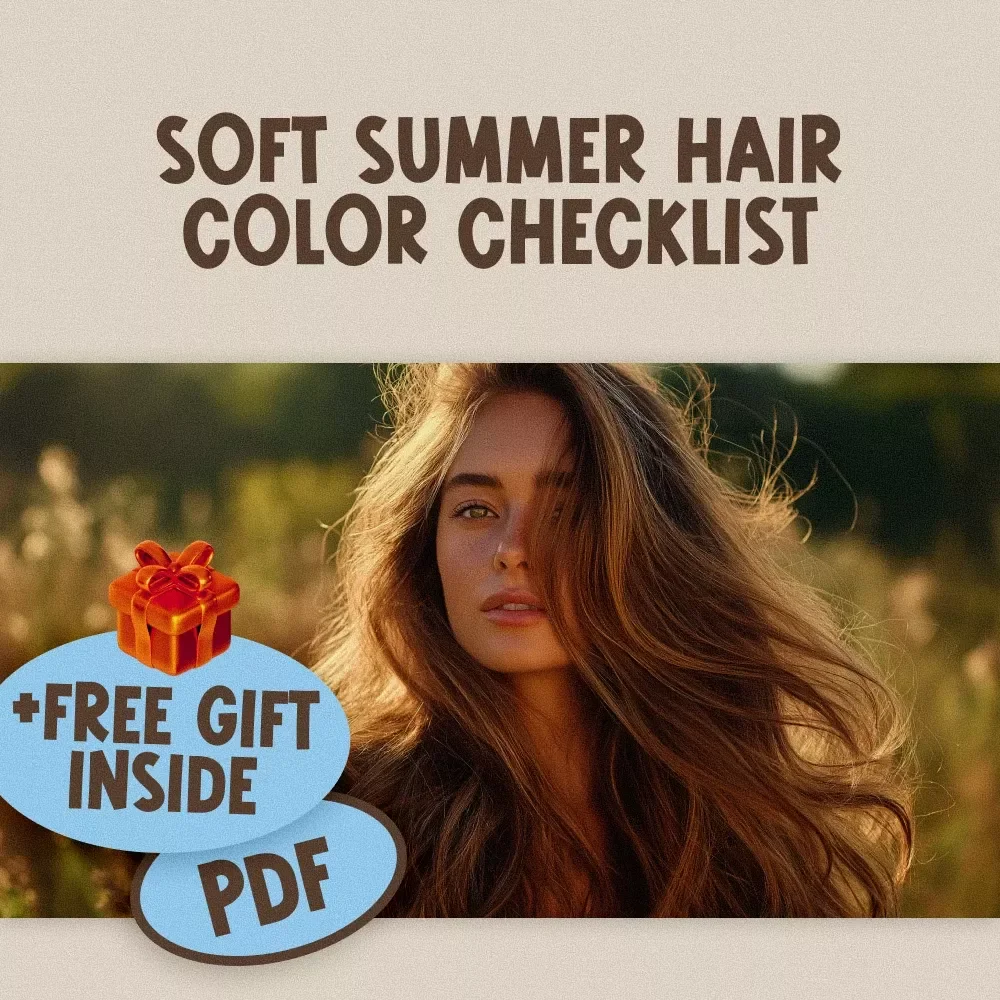 Soft Summer Hair Color Checklist | Cool Undertone Hair Guide | Soft Summer Hair Color Chart | Muted Hair Color Palette Digital Download