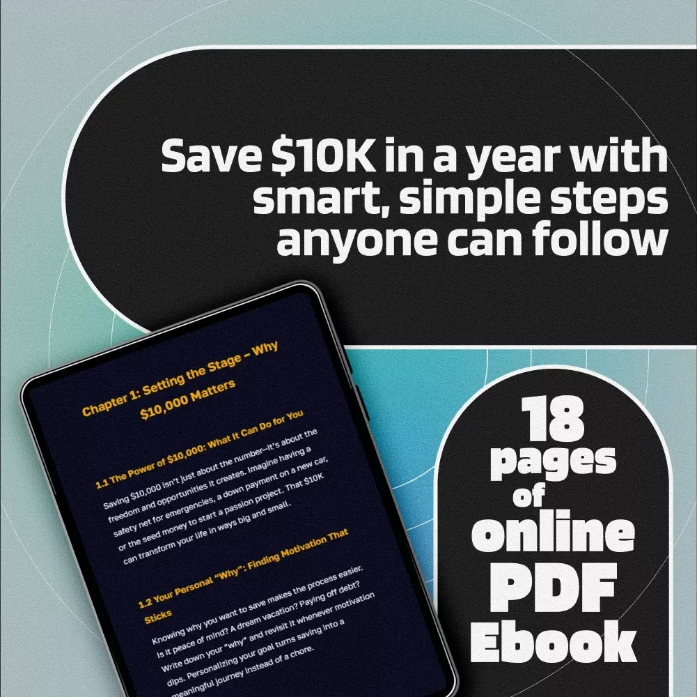 Your Simple, Smart Plan to Save $10,000 in Just 12 Months | How to Save $10,000 in a Year eBook | Budgeting Guide, Digital Download