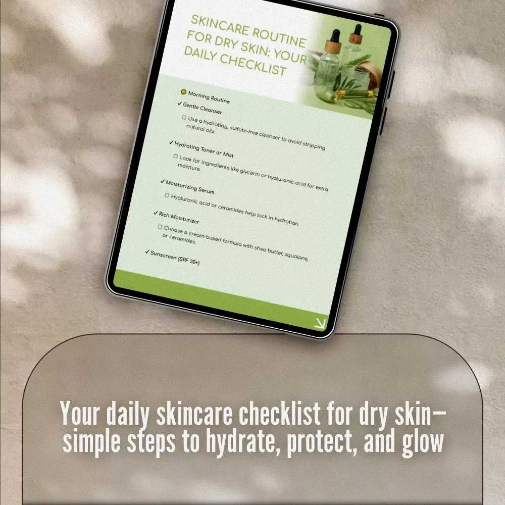 Skincare Routine for Dry Skin: Your Daily Checklist | Hydrating Morning & Night Skincare Routine | Digital Download PDF Checklist