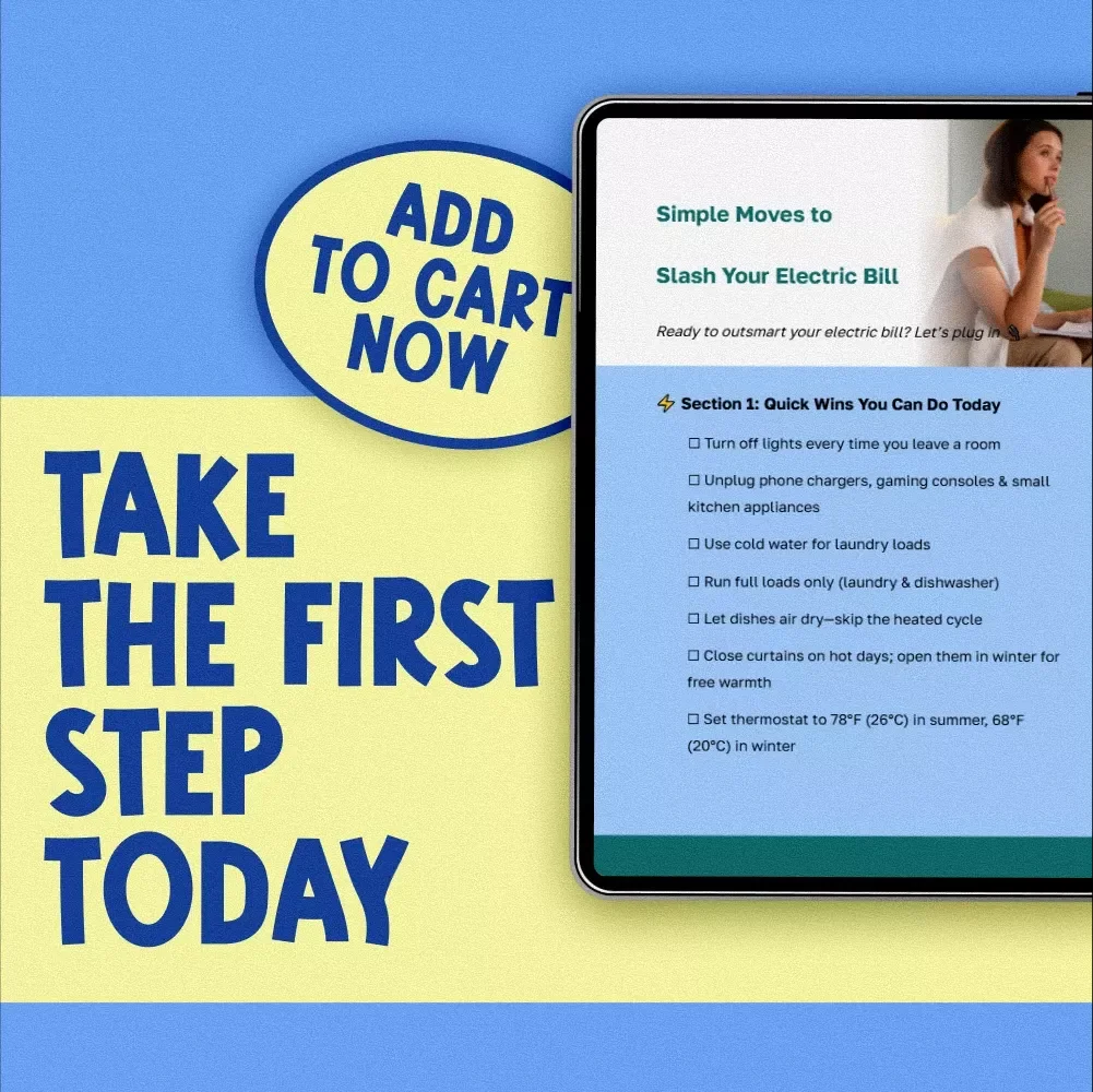 Simple Moves to Slash Your Electric Bill | Save Money on Electric Bill | Printable Checklist & Digital Download