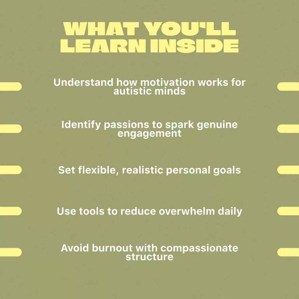 Fueling Focus: A Compassionate Guide to Motivating Autistic Adults | Digital Guide on How to Motivate Autistic Adults | Autism Motivation eBook