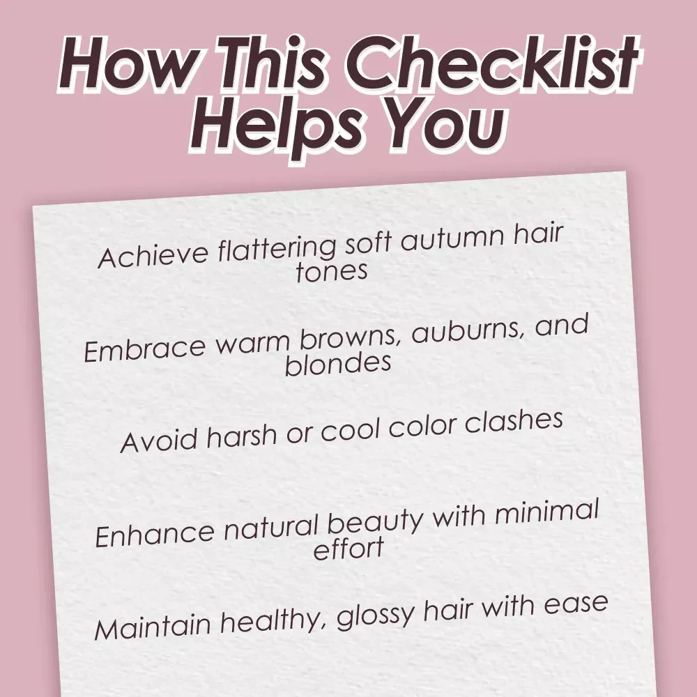 Soft Autumn Hair Color Ideas: Your Easy Checklist for Warm, Natural Looks - Digital Download