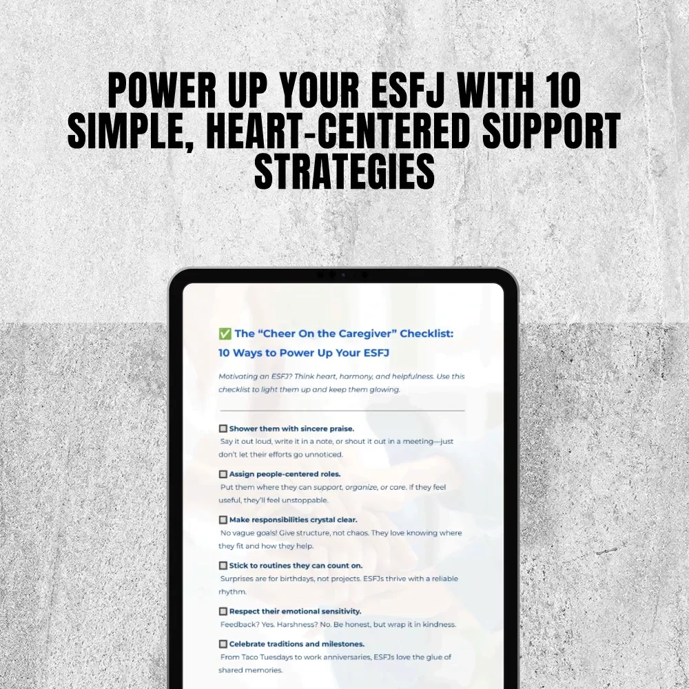The “Cheer On the Caregiver” Checklist: 10 Ways to Power Up Your ESFJ | How to Motivate ESFJ | Printable Personality Checklist for ESFJ Support
