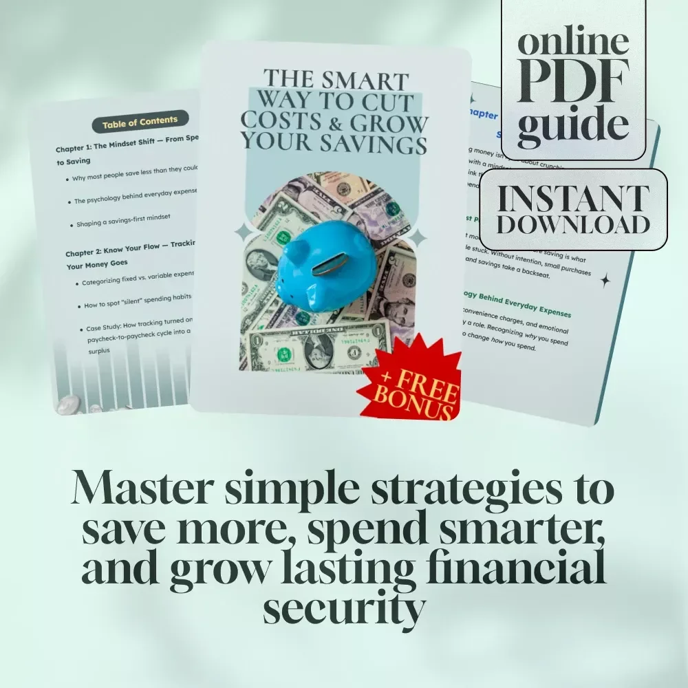The Smart Way to Cut Costs & Grow Your Savings | Digital Guide to Managing Expenses & Growing Your Savings - eBook, PDF, Instant Download