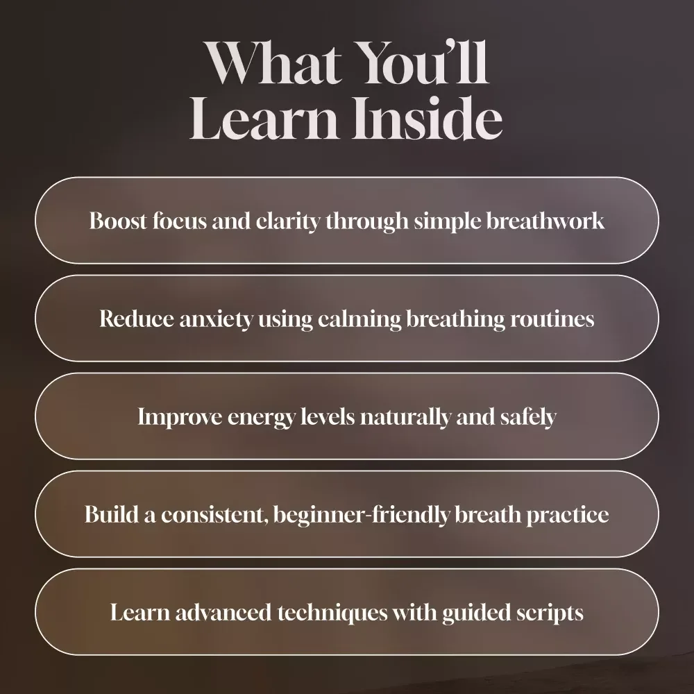 Unlocking Vital Energy Through Breath with Pranayama Power | Pranayama Breathing Exercises Guide eBook | Breathwork for Stress Relief, Focus & Energy