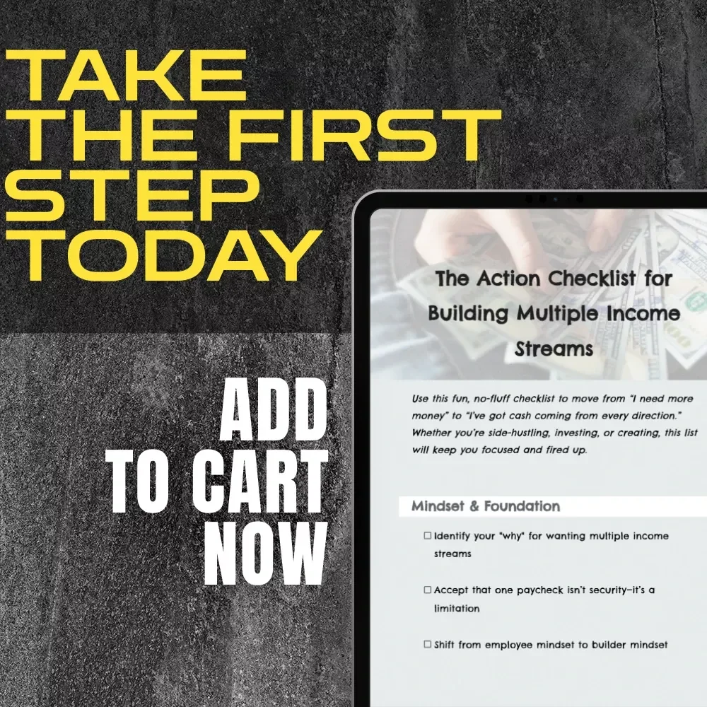 The Action Checklist for Building Multiple Income Streams | Printable Digital Download | How to Create Multiple Income Streams Guide