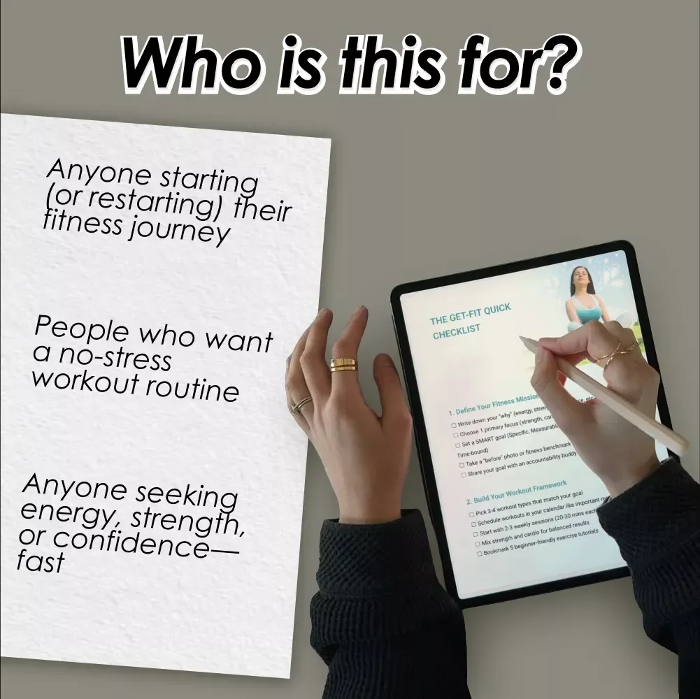 The Get-Fit Quick Checklist | Personal Workout Planner, Fitness Goals Tracker, Healthy Habits Guide – Instant Digital Download
