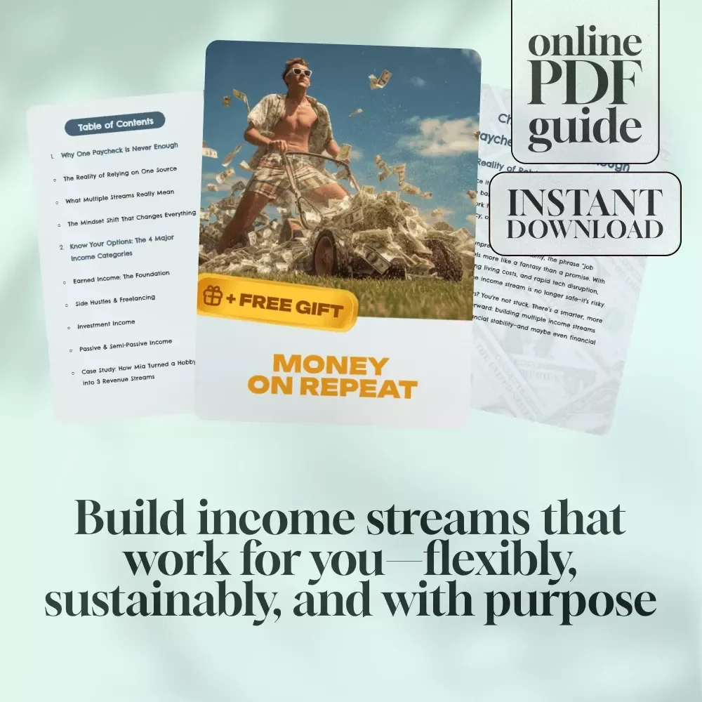Money on Repeat | How to Create Multiple Income Streams Guide | Passive Income, Side Hustles, Financial Freedom eBook