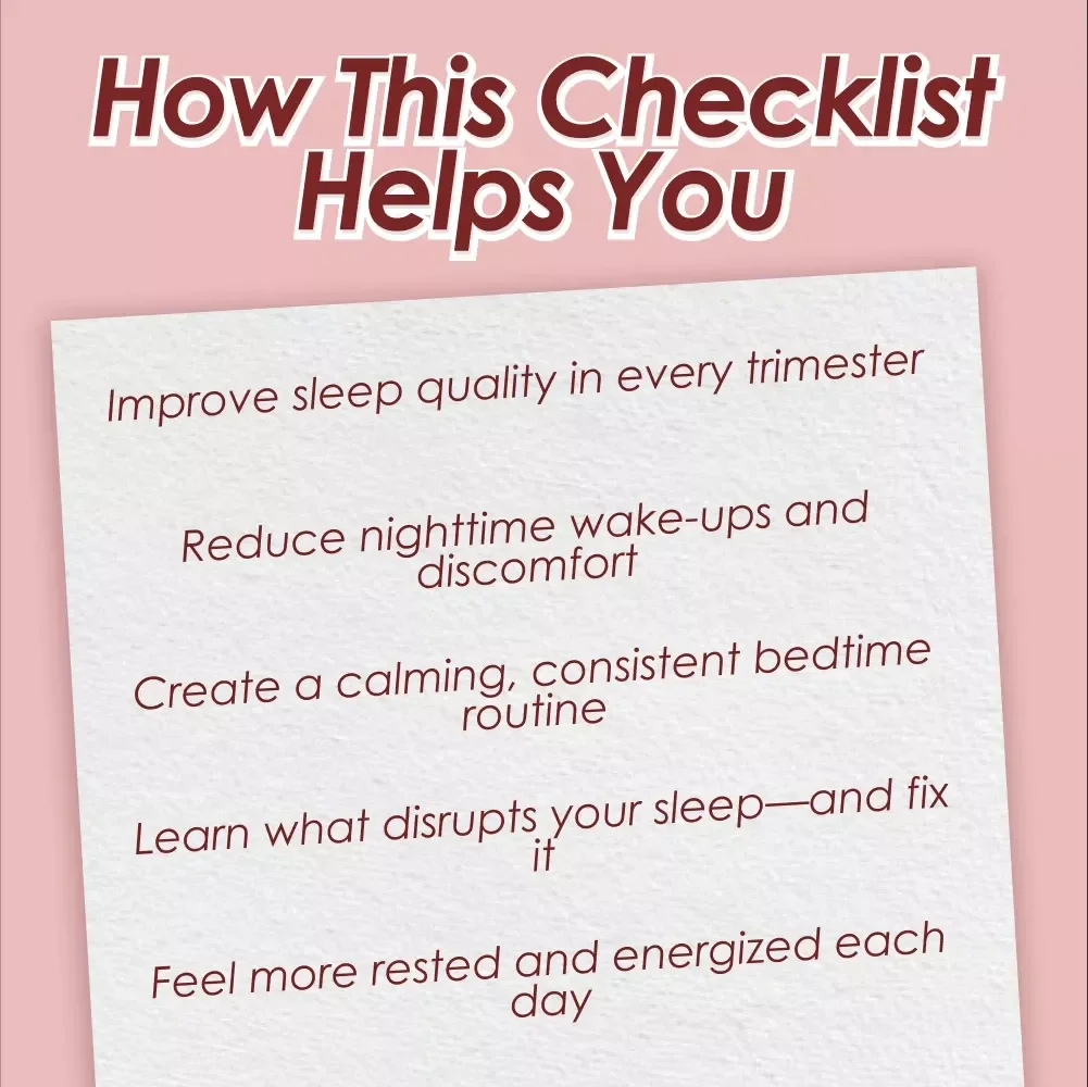 The Pregnancy Sleep Power-Up Checklist | How to Improve Sleep in Pregnancy | Digital Download for Better Sleep While Pregnant