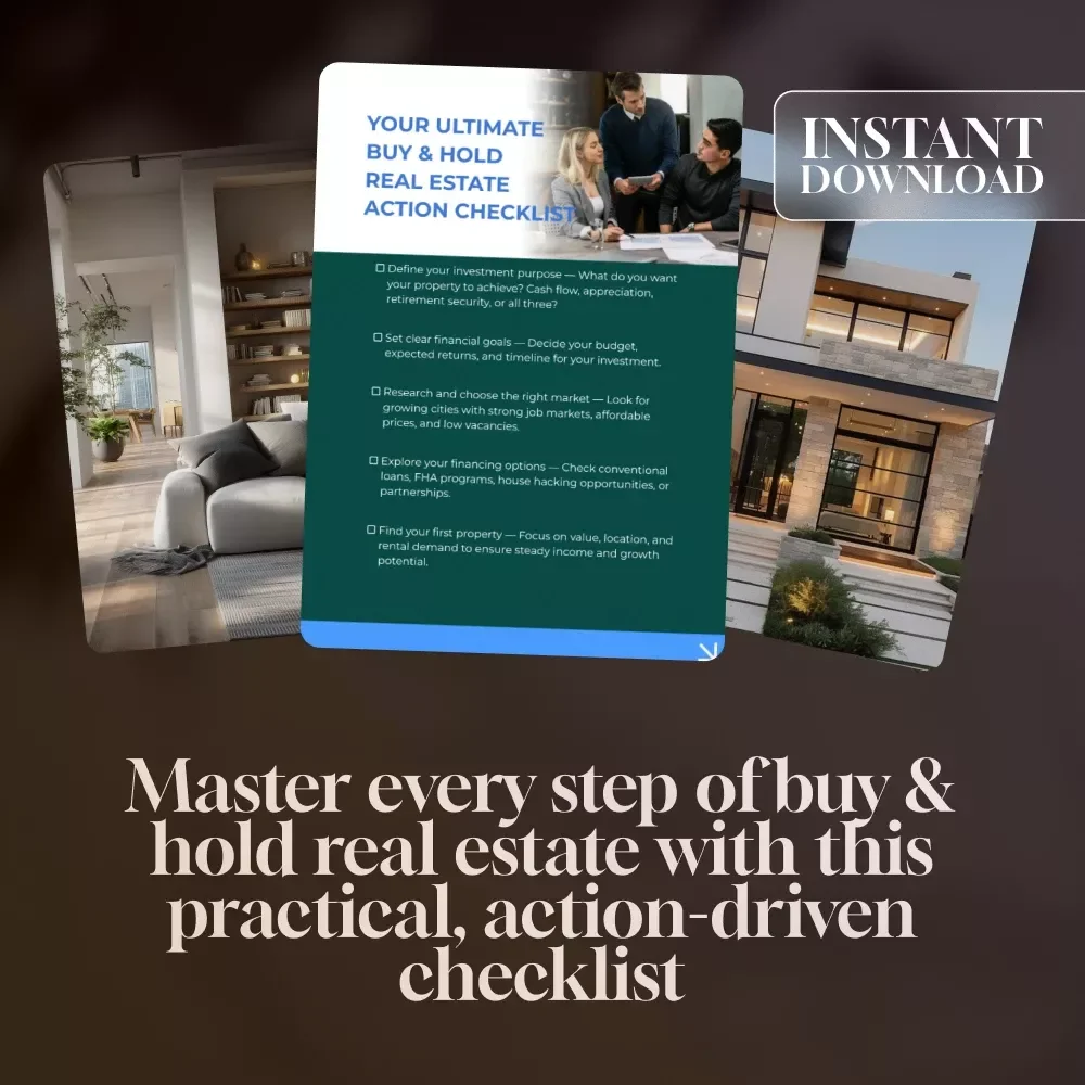 Your Ultimate Buy & Hold Real Estate Action Checklist | Buy and Hold Real Estate Strategy | Digital Download Checklist for Investors