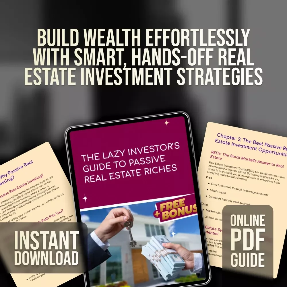 The Lazy Investor’s Guide to Passive Real Estate Riches | Passive Real Estate Investing Opportunities eBook PDF | Beginner Real Estate Guide Download