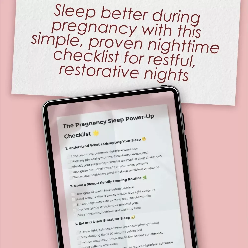 The Pregnancy Sleep Power-Up Checklist | How to Improve Sleep in Pregnancy | Digital Download for Better Sleep While Pregnant