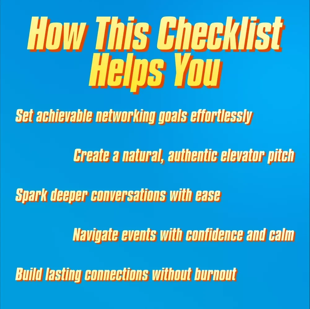 Networking Made Easy Checklist | Networking for Introverts Seeking Business Connections | Printable Digital Download Guide