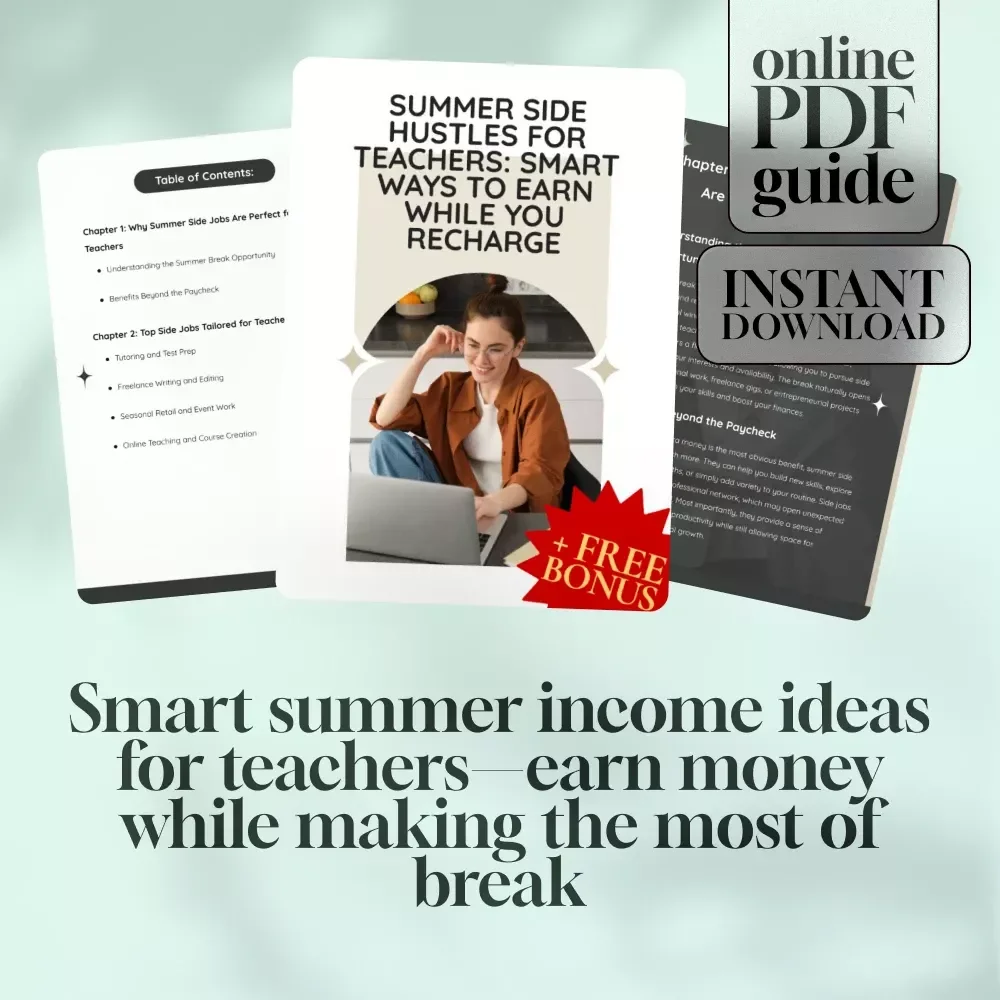 Summer Side Hustles for Teachers: Smart Ways to Earn While You Recharge | Side Jobs for Teachers in Summer | Digital Guide for Extra Income