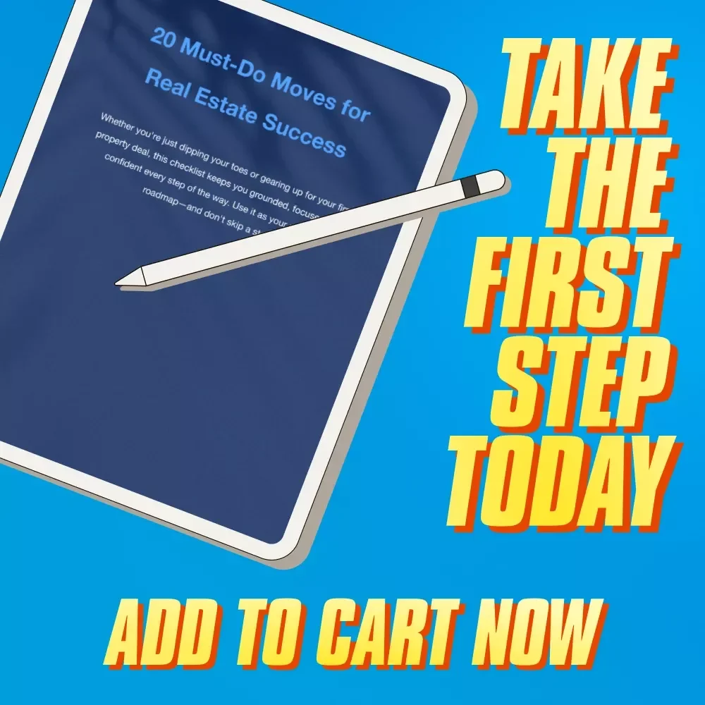 20 Must-Do Moves for Real Estate Success Checklist | First-Time Real Estate Investor Guide | Real Estate Investment Printable PDF