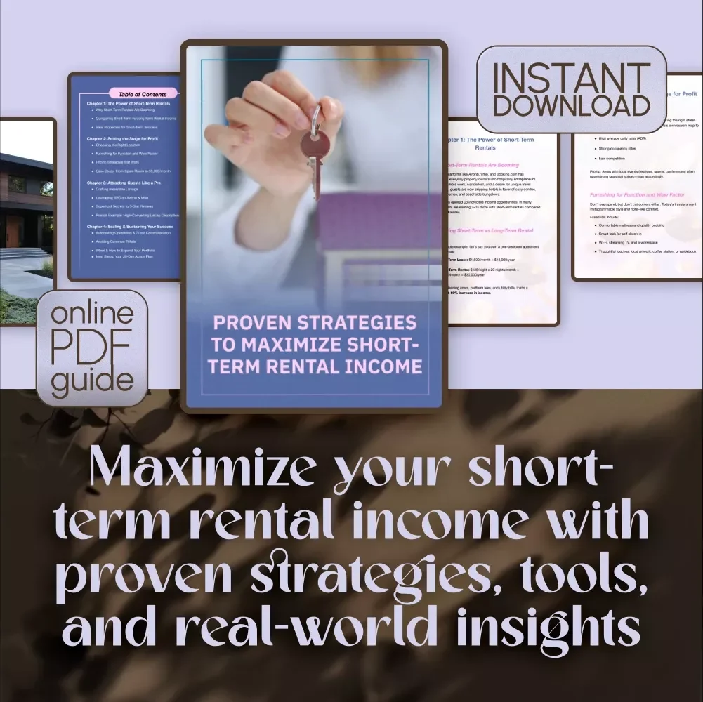 Proven Strategies to Maximize Short-Term Rental Income | Airbnb & Vrbo Guide | Short-Term Rental Income Strategies eBook