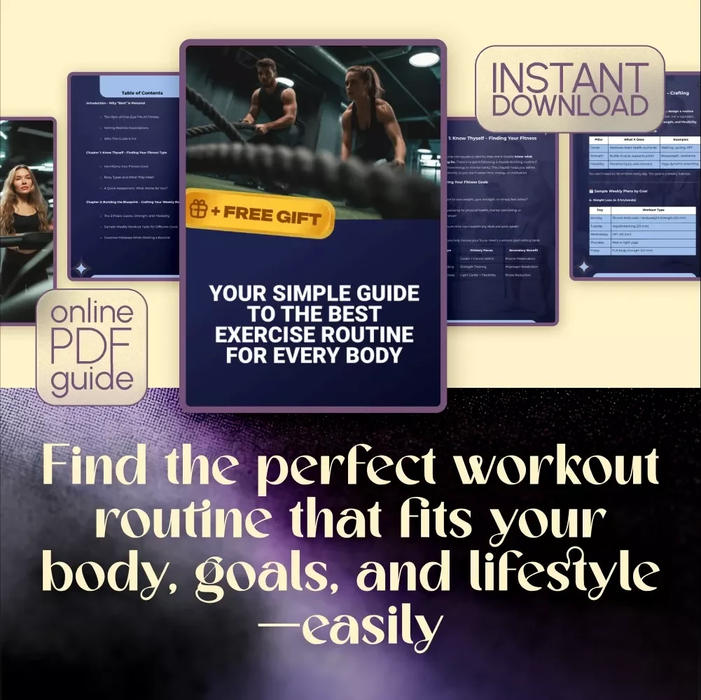 Your Simple Guide to the Best Exercise Routine for Every Body – Printable Fitness Guide, Digital Download Workout Plan, Self-Care eBook for All Body Types