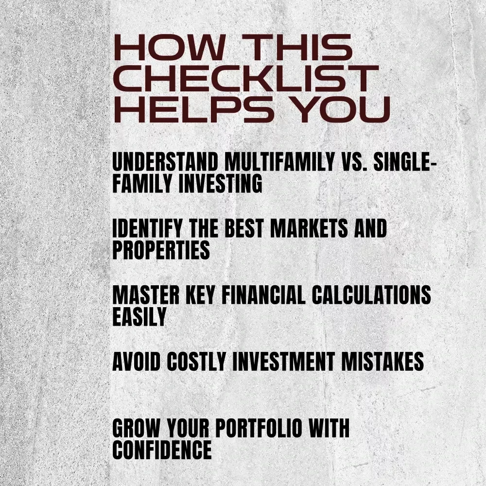 Your Step-by-Step Action Plan to Smart Wealth Building | Multifamily Property Investment Tips Checklist | Real Estate Investor Digital Download