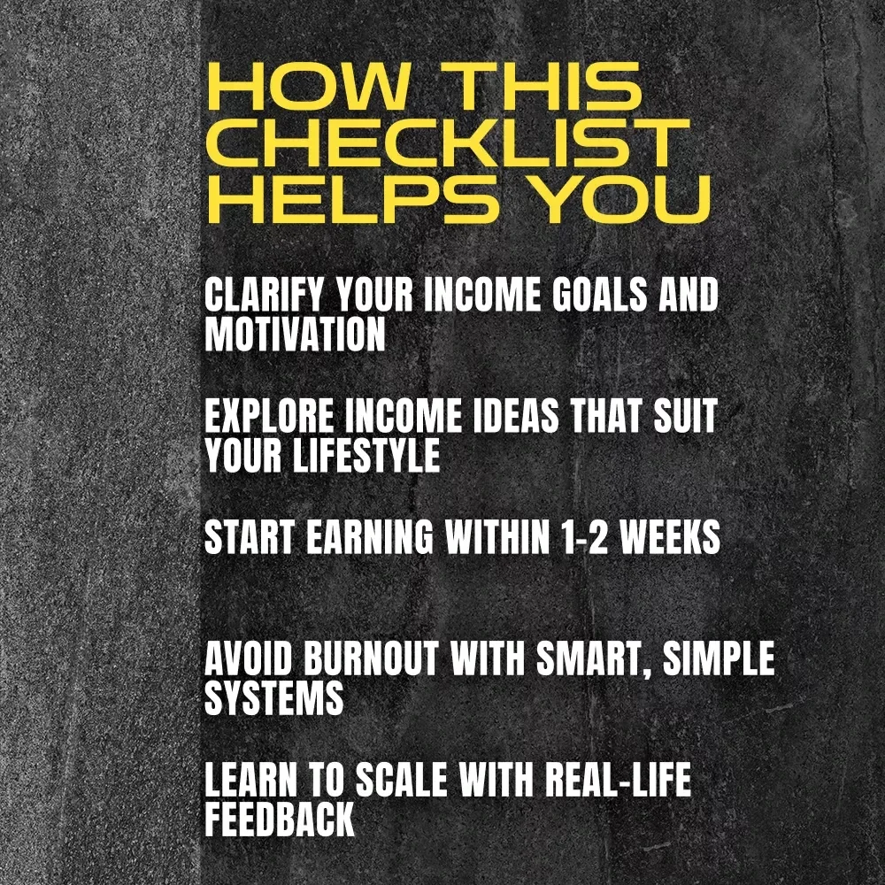 The Action Checklist for Building Multiple Income Streams | Printable Digital Download | How to Create Multiple Income Streams Guide
