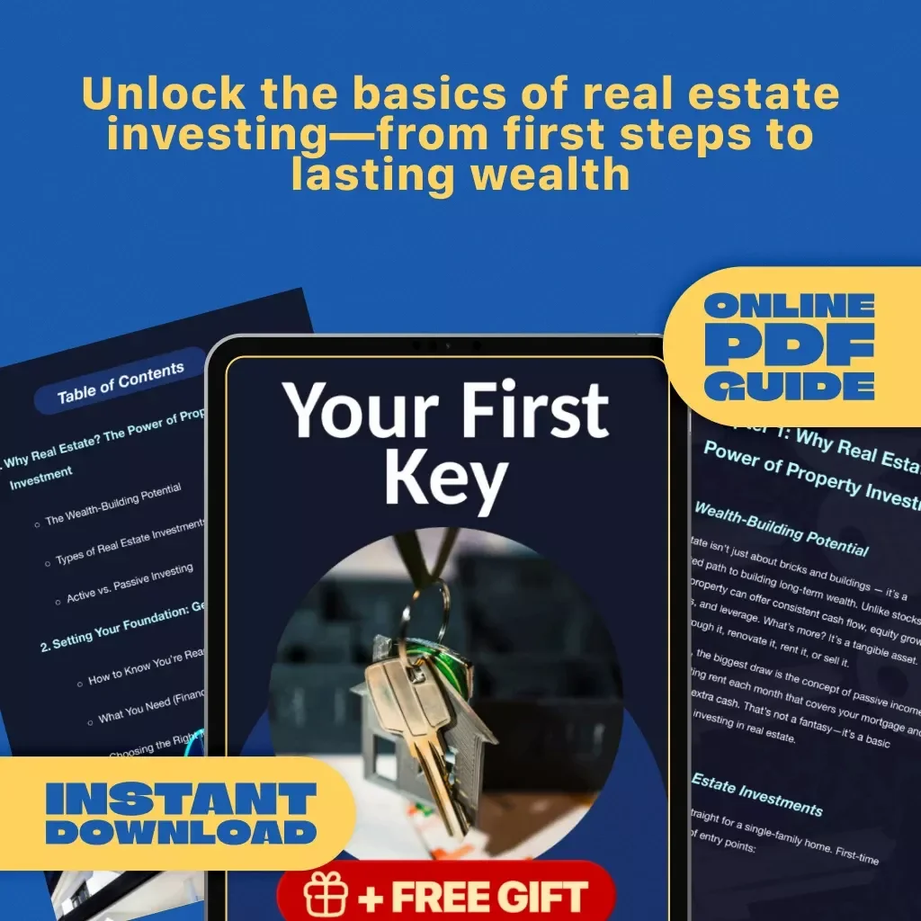 Your First Key | Beginner Real Estate Investing Guide | First-Time Real Estate Investor PDF Download