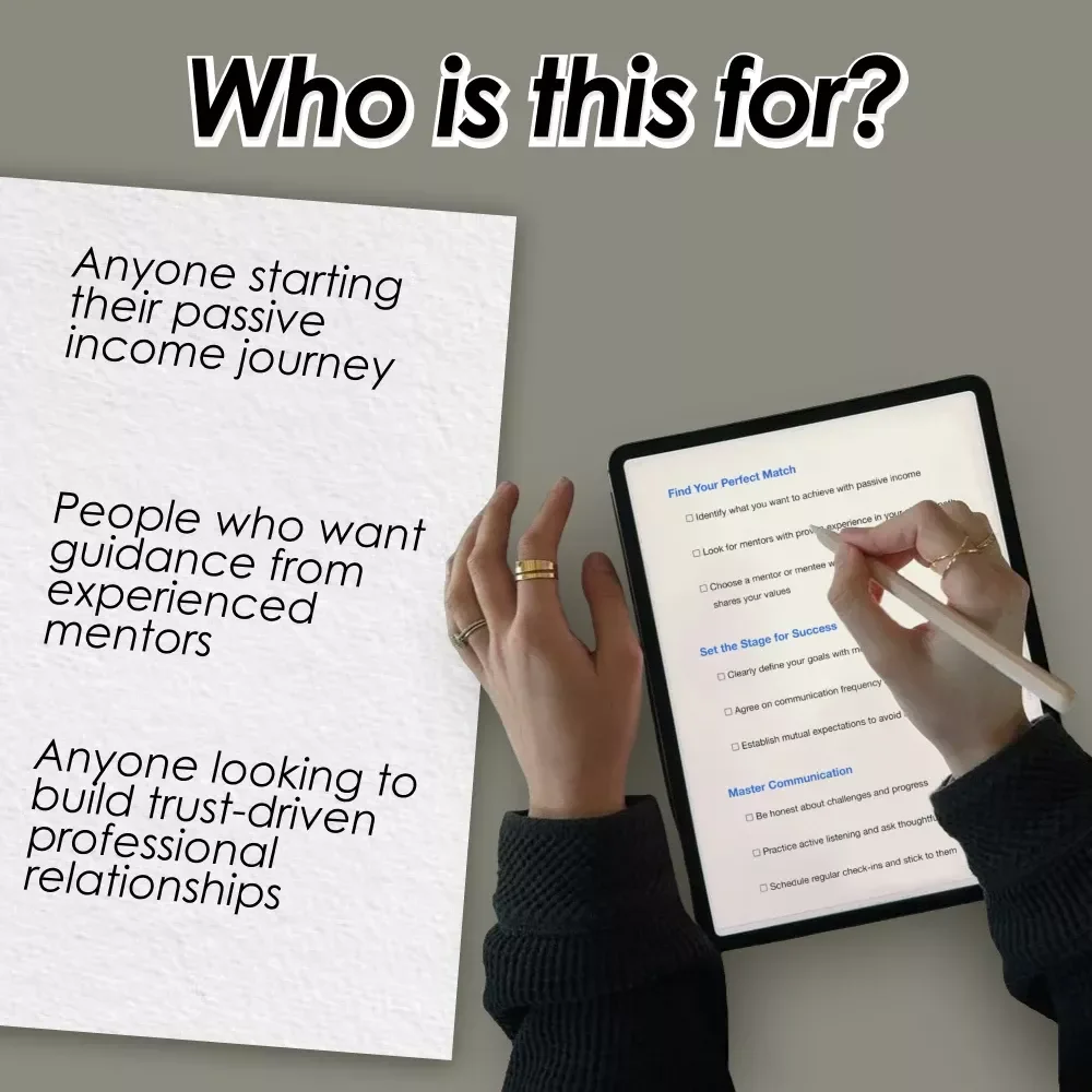 Mentorship Magic Checklist | Mentorship Techniques for Passive Income | Passive Income Mentorship Guide PDF