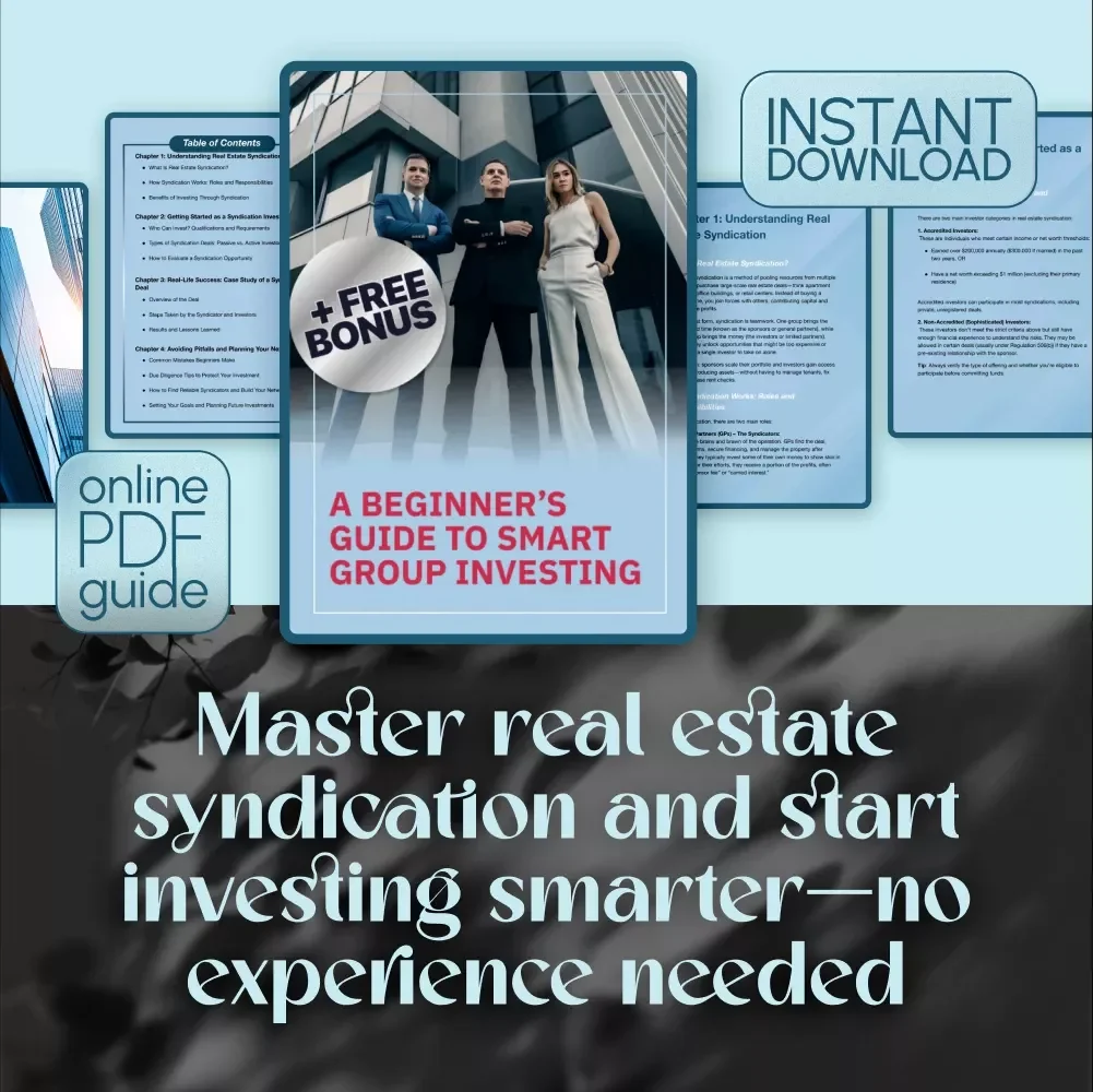 A Beginner’s Guide to Smart Group Investing | Real Estate Syndication for Beginners | eBook & Digital Download