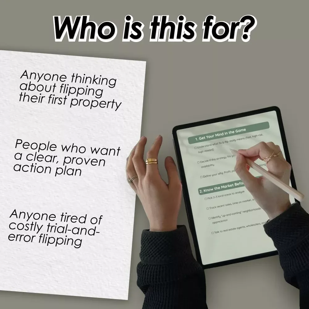 The Ultimate Fix & Flip Action Checklist | Real Estate Investment Strategy Guide | Digital Download for Fix and Flip Investors