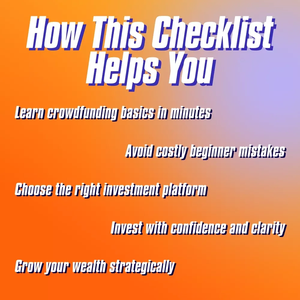 Your Real Estate Crowdfunding Success Checklist | Digital Download for Real Estate Crowdfunding Platforms, Equity & Debt Investing Guide