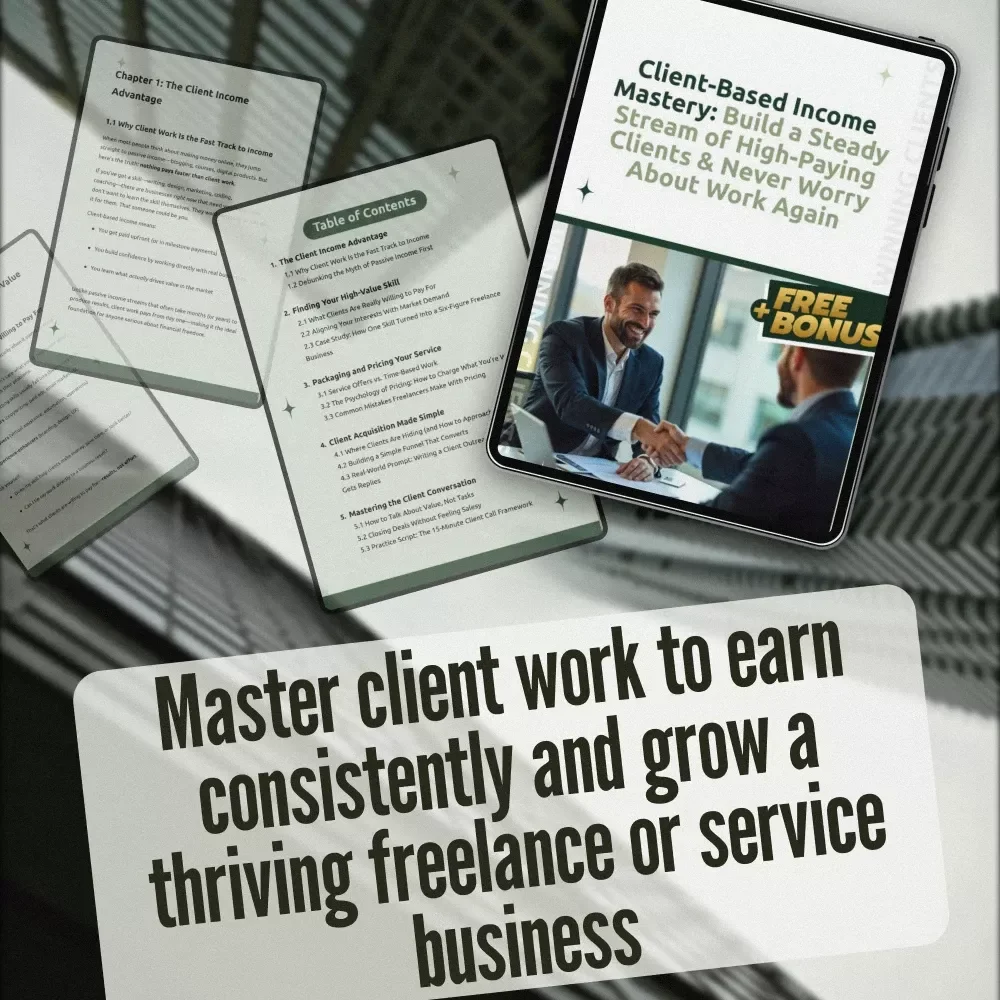 Client-Based Income Mastery: Build a Steady Stream of High-Paying Clients & Never Worry About Work Again | Freelance Business eBook | Digital Download Guide for Client-Based Income Mastery