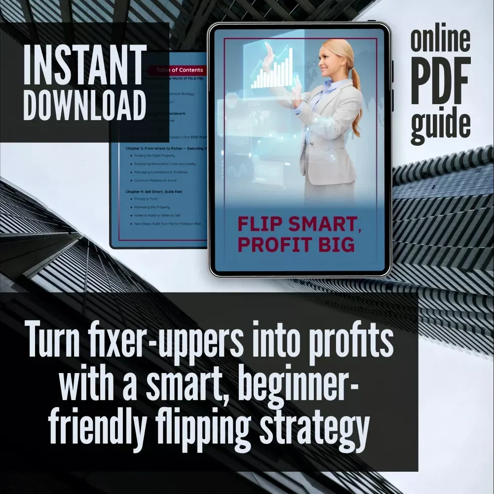 Flip Smart, Profit Big | Fix and Flip Investment Strategy Guide for Beginners & Aspiring Real Estate Investors | Digital Download eBook