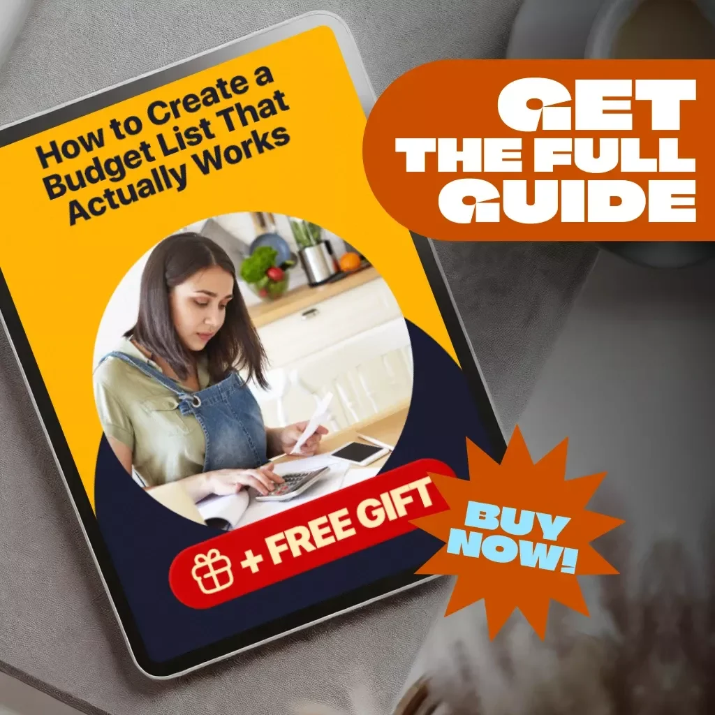 How to Create a Budget List That Actually Works | Step-by-Step Budgeting Guide | How to Make a Budget List eBook
