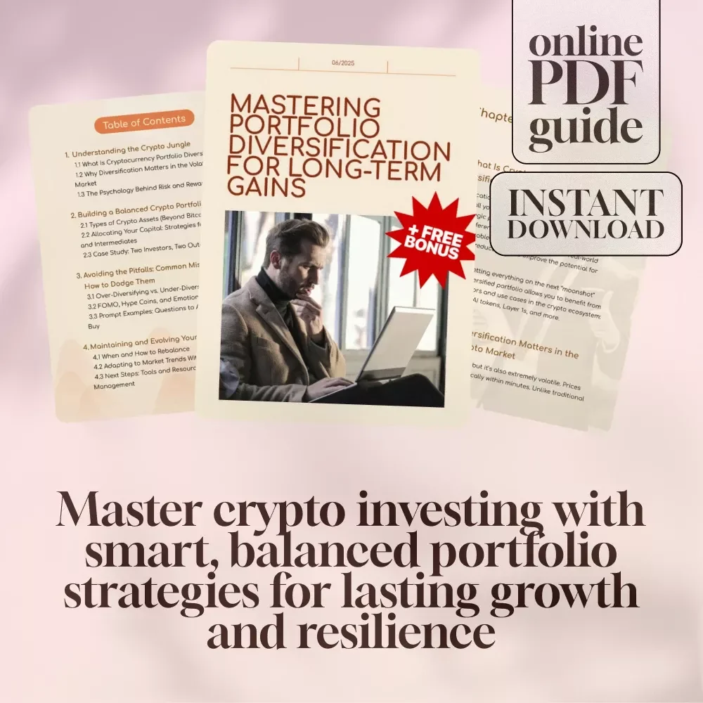 Mastering Portfolio Diversification for Long-Term Gains | Cryptocurrency Portfolio Diversification Guide | Crypto Investing eBook PDF