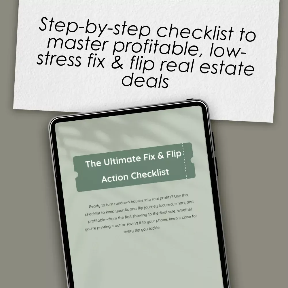The Ultimate Fix & Flip Action Checklist | Real Estate Investment Strategy Guide | Digital Download for Fix and Flip Investors