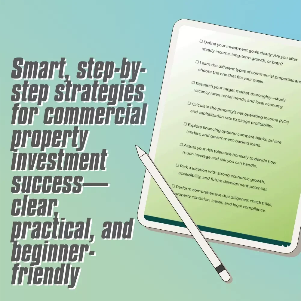 Your Smart Start Checklist for Commercial Property Success – Commercial Property Investment Guide, eBook for New Investors, Digital Download
