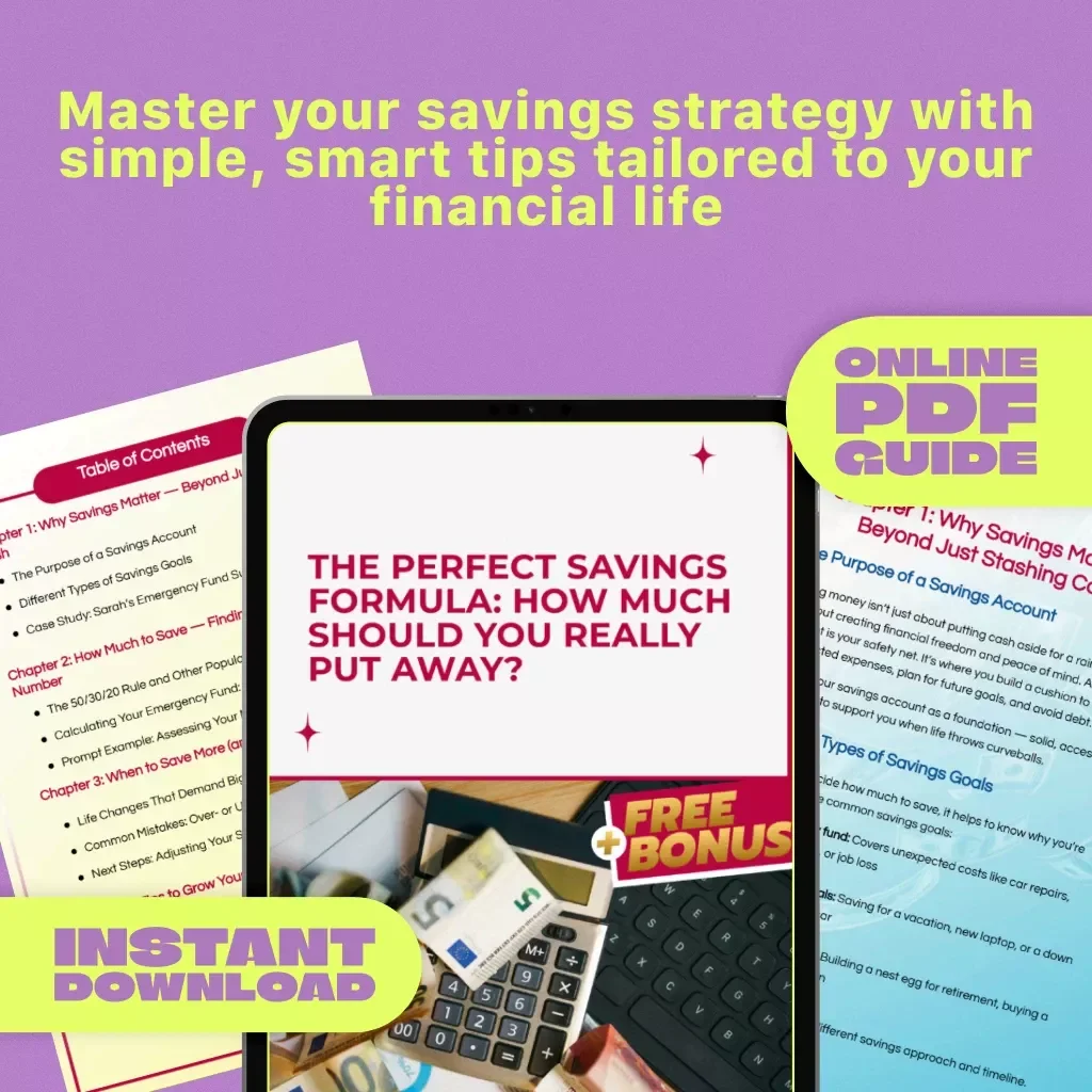 The Perfect Savings Formula: How Much Should You Really Put Away? | Personal Finance Guide | How Much to Put in Savings Account | Budgeting Tips eBook