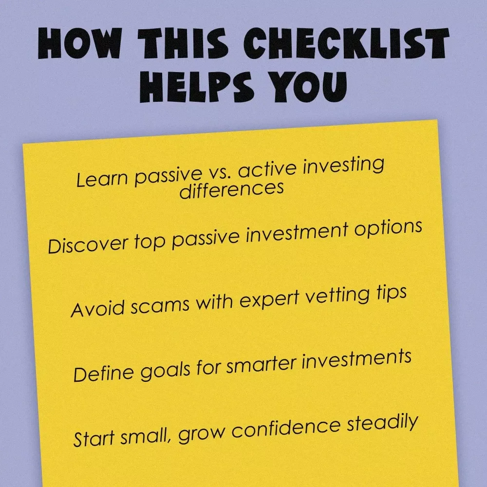 Your No-Nonsense Checklist for Passive Real Estate Success | Passive Real Estate Investing Opportunities Guide | Digital Download