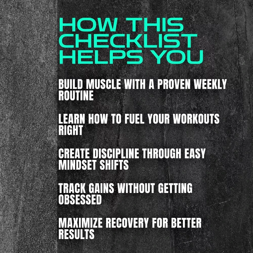 The No-Excuses Workout Checklist for Men – Digital Fitness Guide & Printable Workout Routine for Men (90-Day Plan for Muscle, Strength & Discipline)