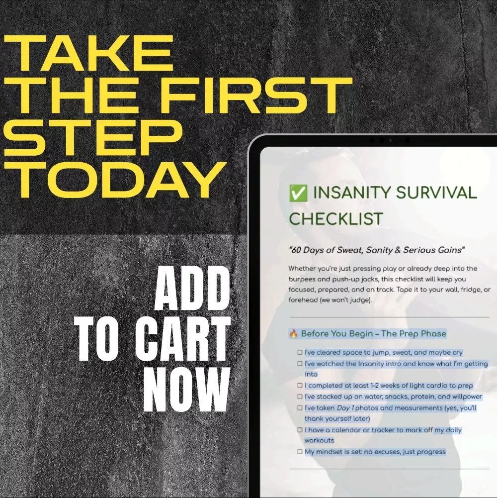 60 Days of Sweat, Sanity & Serious Gains | Insanity Workout Printable Checklist | Fitness Tracker | Digital Download | Home Workout Plan