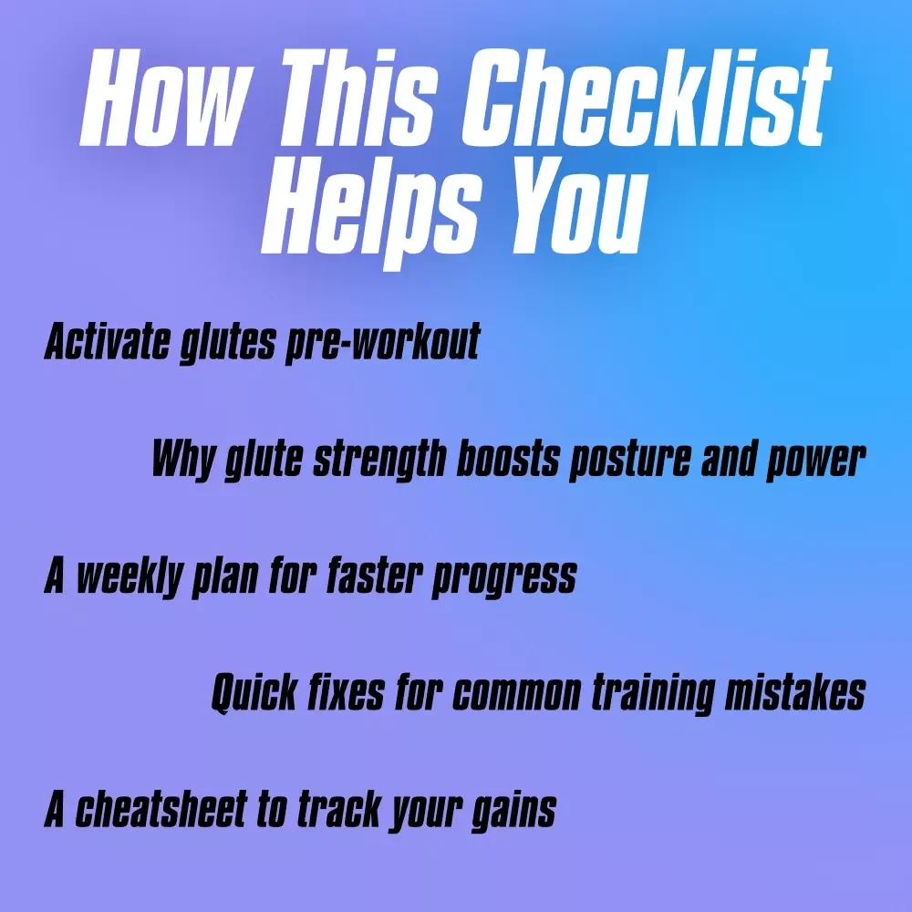 The Ultimate Glute Gains Checklist: Your Fun & Functional Booty Builder | Glute Workout Routine PDF, Digital Fitness Guide for Glute Training