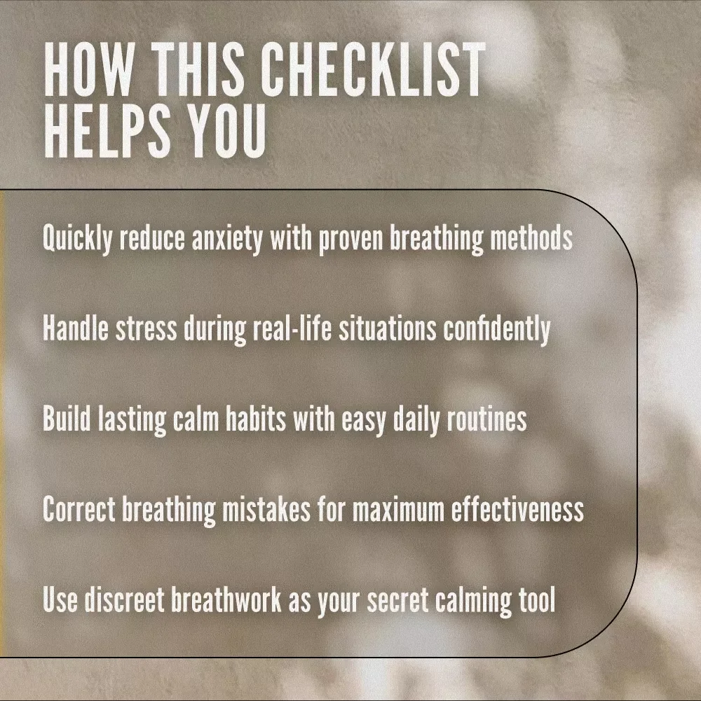 The “Just Breathe” Anxiety-Calming Checklist | Breathing Techniques for Anxiety Digital Download