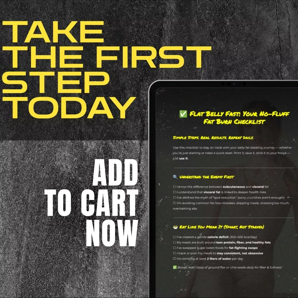 Flat Belly Fast: Your No-Fluff Fat Burn Checklist | Burn Belly Fat Fast | Printable Weight Loss Checklist | Fat-Burning Guide | Fitness eBook