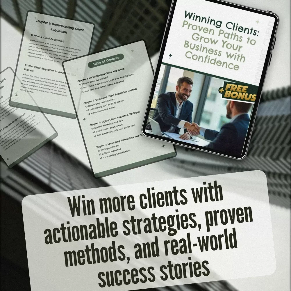 Winning Clients: Proven Paths to Grow Your Business with Confidence | Client Acquisition Methods eBook, Digital Download Guide for Entrepreneurs