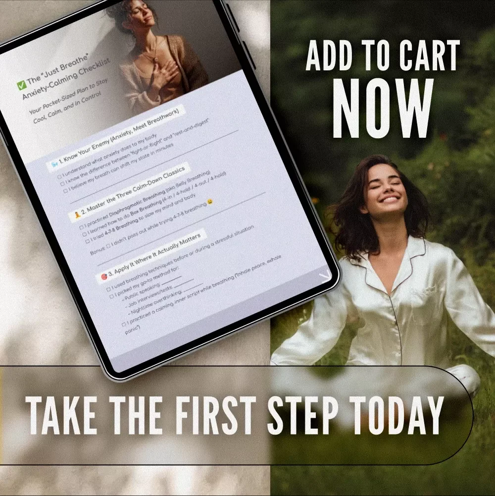 The “Just Breathe” Anxiety-Calming Checklist | Breathing Techniques for Anxiety Digital Download