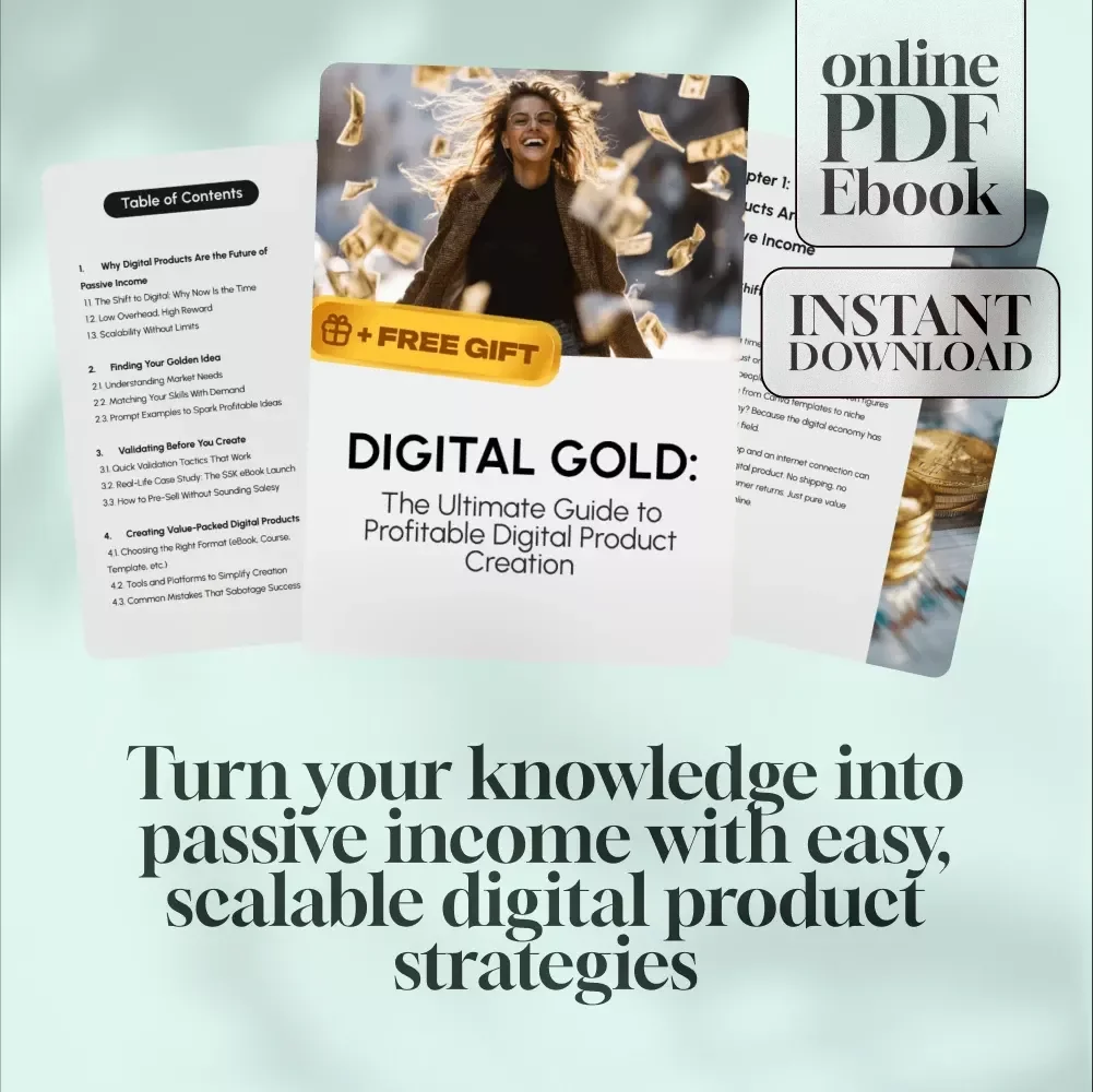 Digital Gold: The Ultimate Guide to Profitable Digital Product Creation | Passive Income eBook | Digital Download Guide for Selling Online