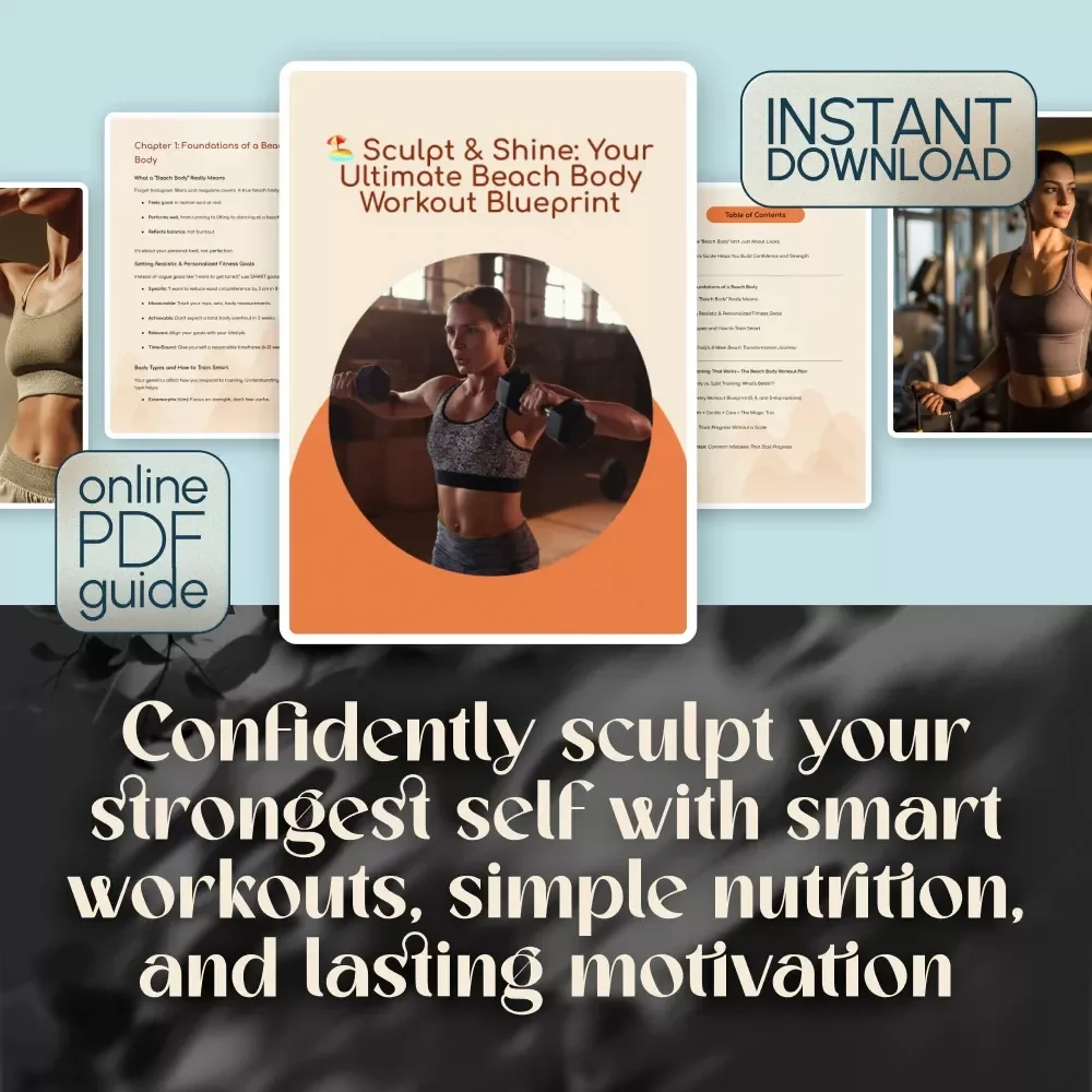 Sculpt & Shine: Your Ultimate Beach Body Workout Blueprint | Digital Beach Body Workout Guide | Fitness eBook for Strength & Confidence