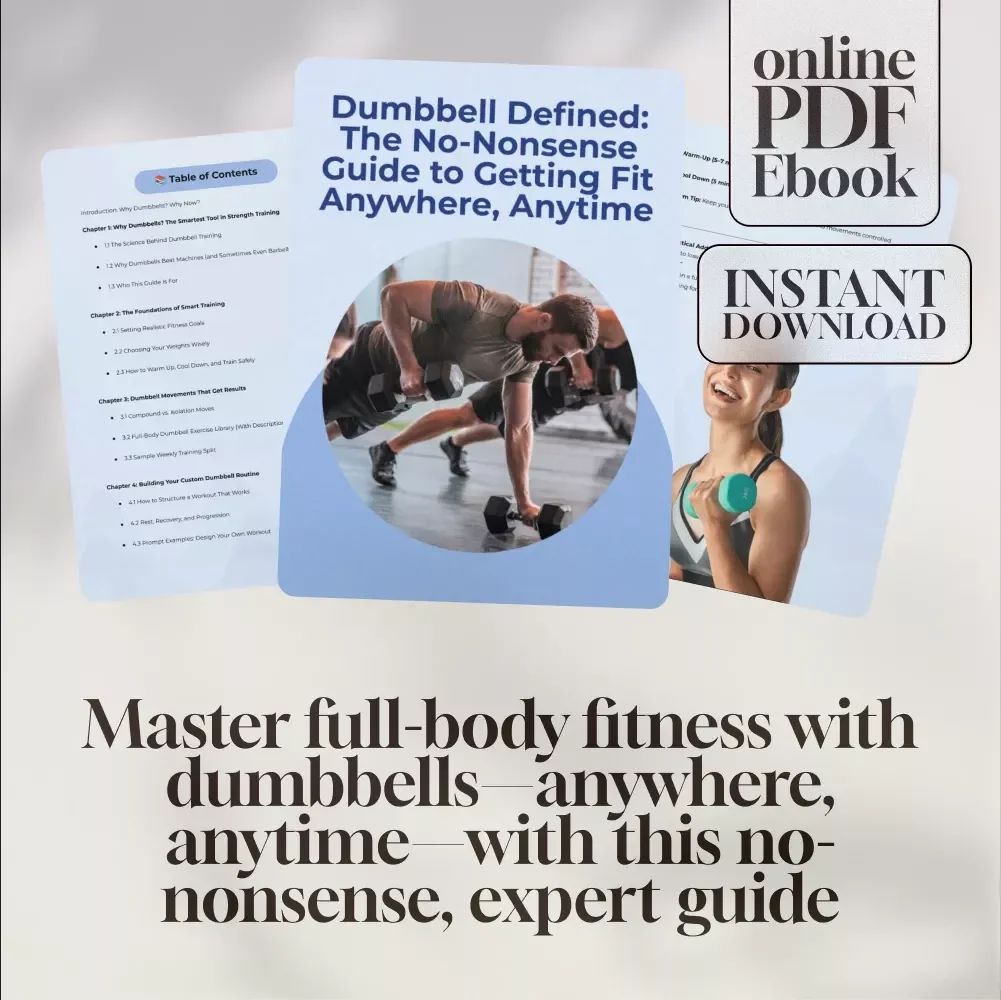 Dumbbell Defined: The No-Nonsense Guide to Getting Fit Anywhere, Anytime | Dumbbell Workout Routine eBook for Home Fitness & Full-Body Strength Training